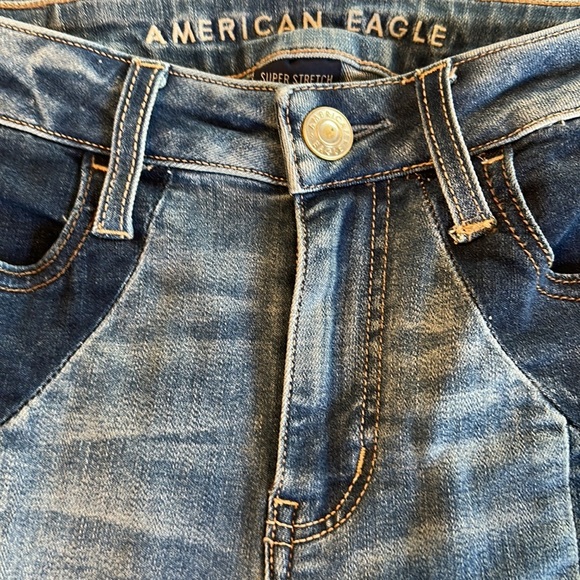 American Eagle Super Stretch Hi-Rise Jegging Crop Two Tone Size 2 Regular - Picture 8 of 15